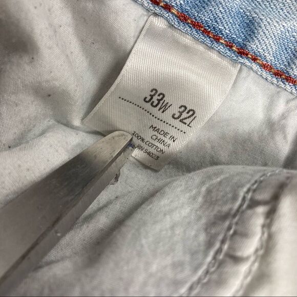 OLD NAVY Men’s Straight Light Wash Jeans, Blue, Size 33/32, 100%COTTON - Picture 5 of 8